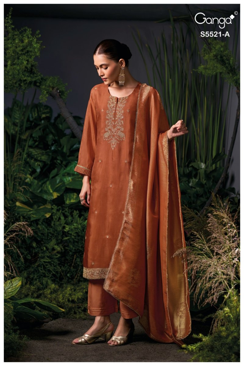 Freyna 5521 By Ganga Bemberg Habutai Silk Salwar Kameez